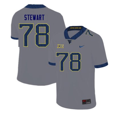 Men's West Virginia Mountaineers NCAA #78 Tairiq Stewart Gray Authentic Nike Stitched College Football Jersey EG15W72NS